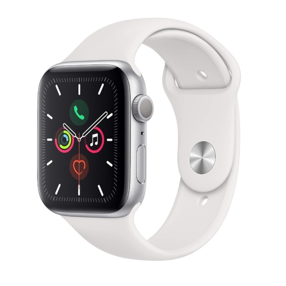 Apple Watch Series 5 GPS 44MM Silver Aluminum Case with White Sport Band - Picture 2 of 14